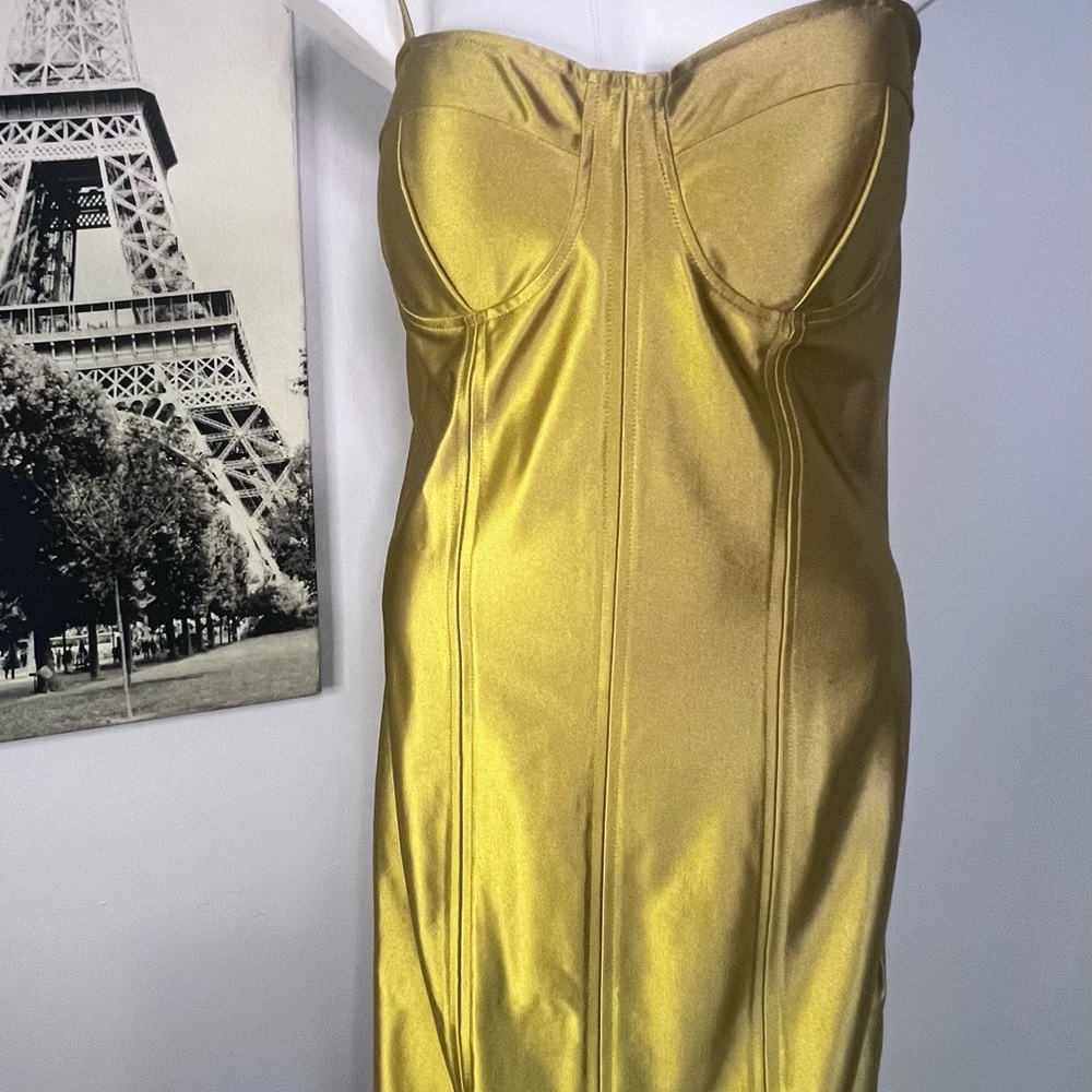 Stylish Gold Satin Bustier - Picture 12 of 12